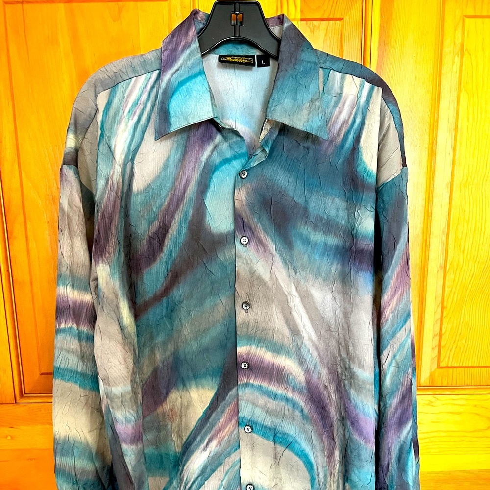 Crinkled silk shirt